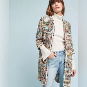 ett:twa Anthropologie Multicolor Rainbow Tweed Berwyn Jacket size xs